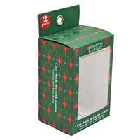 Boîtes personnalisées en papier recyclé couché vert et rouge pour Noël, avec finition mate, gaufrage et logo personnalisé, taille sur mesure