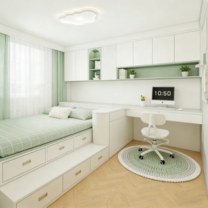 Armario y Cama Tatami de Madera Modernos Personalizados de Fábrica con Espacio de Almacenamiento <span class=keywords><strong>para</strong></span> Apartamentos y Hoteles - Product Image 4