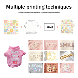 T-shirt pour chien de dessin animé pour chiots <span class=keywords><strong>Chihuahua</strong></span> et Yorkshire, imprimé en coton, style simple et confortable pour le printemps et l'été, ODM/OEM - Product Image 4