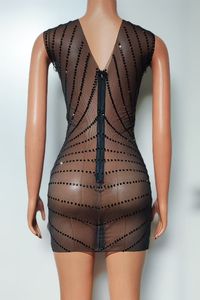 AD2492高品质新品珠饰连衣裙水钻水晶性感女装舞会礼服性感俱乐部派对 - Product Image 6