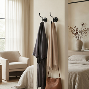 Crochet adhésif en acier inoxydable à ventouse, sans perçage, sans dommage, multifonctionnel pour serviettes de salle de bain - Product Image 1