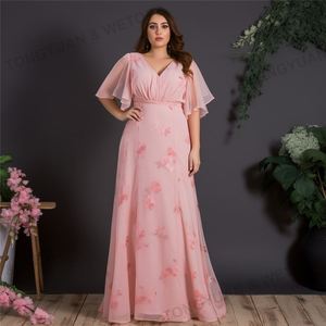<strong>Plus</strong> <strong>Size</strong> <strong>Dress</strong> for Fat Women 4Xl 5Xl 6Xl 7Xl Short Sleeve Pink Long <strong>Bridesmaid</strong> <strong>Dress</strong> Wedding Maxi <strong>Plus</strong> <strong>Size</strong> Evening <strong>Dresses</strong> - Product Image 4