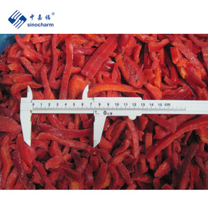BRC A IQF Tiras de pimiento rojo Fabricante Exportador Precio al por mayor Pimiento rojo congelado de Sinocharm para pizza con código de la UE - Product Image 2