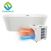 Fuerle 3/4HP 1HP Refroidisseur d'eau pour bain de glace plongeant froid avec filtre Bain de glace acrylique pour l'eau de refroidissement