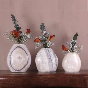 Садовый каменный цветочный горшок, комнатный горшок для растений, ваза с вырезанными цветами