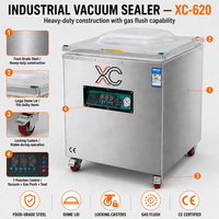 Mesin Pengemas Vakum Transformer Ganda XICANG XC-620 2500W Kapasitas Tinggi untuk Grosir Pabrik OEM Basis Makanan Laut