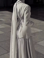 Nouvelle Robe Longue Modeste pour Femme 2026, Manches Longues, Jupe Évasée, Élégante, Abaya Islamique, Kaftan, Robe de Soirée
