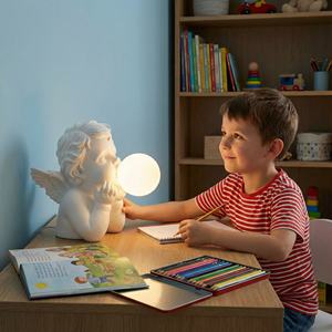 Lampe <span class=keywords><strong>romantique</strong></span> en forme de chérubin à commande tactile, à brancher, blanc chaud, taille moyenne - Lumière d'ambiance idéale pour la chambre à coucher, décoration intérieure - Product Image 2