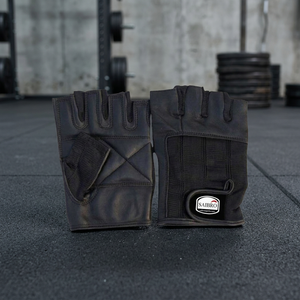 Meilleurs gants de sport unisexes noirs personnalisables avec logo, accessoires en cuir pour l'entraînement, la musculation et les activités sportives à domicile - Product Image 3