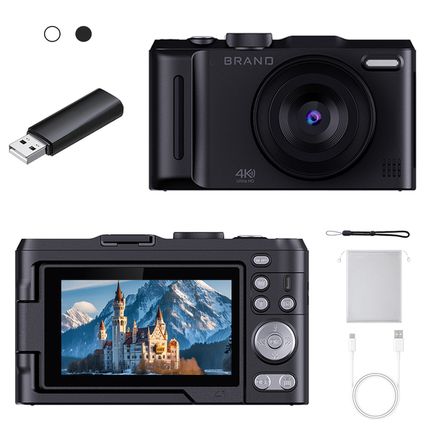 Professional 4K HD Compact Digital Video Camera for Kids Students Beginner Level 2000mAh 18X Optical Zoom 2"-3" Screen Image