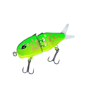 60mm 6,5G Material ABS hundimiento lento cebo de deslizamiento de 2 secciones con cola suave sonajero pequeño nadar articulado Swimbait señuelo de pesca cebo - Product Image 5