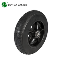Roue en caoutchouc massif 8 pouces, capacité 140 kg, roue de fauteuil roulant, moyeu en plastique PP, roulement silencieux et fluide, longue durée de vie