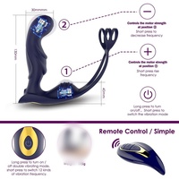 Masseur de prostate stimulant à 12 modes, facile à nettoyer, modèle A06-19-01, pour la masturbation masculine en extérieur, vibration sans fil à télécommande