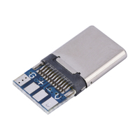 Conector Tipo C Macho de 4 Pines con PCB Integrado, Resistencia de 56K y Condensador de 10nF, Carga Estable y Transferencia de Datos