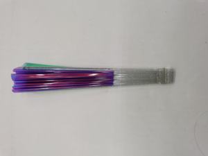 Nouvel arrivage de haute qualité, durable, imprimé personnalisé, plastique néon réfléchissant irisé côtelé grand ventilateur à main en PVC violet - Product Image 6