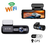 Boîte noire intelligente 2CH 2K pour voiture avec enregistreur de conduite nocturne 3 en 1, caméra de voiture à double objectif avec Wifi et GPS 2K