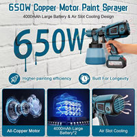 Pistolet à peinture sans fil portable 21 V, version à batterie et à cordon, avec buse de 1,8 mm pour peinture murale au latex, clôtures et travaux sur meubles