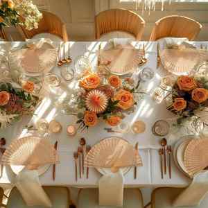 Éventail pliable personnalisé pour la décoration d'événements, les cadeaux de mariage, les cadeaux d'affaires, les spectacles de festival et les fêtes de fin d'année - Product Image 3