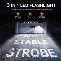 Démarreur de voiture et moto, batterie externe 12V 6000A courant de crête, lampe LED, kit d'urgence compact