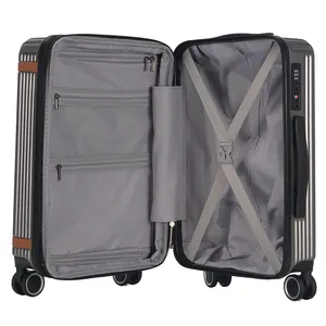 हॉट सेलिंग एब्स + पीसी सूटकेस ट्रेलिंग बैग 20 24 28 इंच का सामान 3 सेट ट्रॉली केऑफर