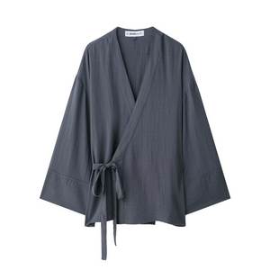 <span class=keywords><strong>Traje</strong></span> de tela de primavera 2025 para mujer, conjunto de dos piezas, <span class=keywords><strong>traje</strong></span> de moda de nuevo Color para mujer, Kimono informal de doble solapa <span class=keywords><strong>con</strong></span> Pantalones rectos - Product Image 6