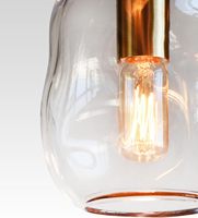 Suspension Globe Organique en Verre Clair Moderne de 7.6 Pouces de Hauteur Kit d'Or Luminaires Suspendus au Plafond Îlot de Cuisine