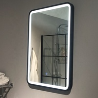 Miroir de salle de bain de luxe minimaliste éclairé avec fonction anti-buée, éclairage LED à capteur tactile, haut-parleur Bluetooth, cadre en aluminium, garantie 5 ans