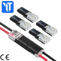 Connecteur rapide LED 2 entrées/2 sorties 9A en laiton, cuivre et nylon pour câblage LED automobile DIY simplifié, sans dénudage ni soudure, pour 2P 3P PC ABS