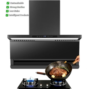 Cappa Aspirante da Cucina a Parete a Forma di 7 con Motore, Alloggiamento in Vetro Temperato, Uso Domestico, Grande Potenza di Aspirazione - Product Image 2