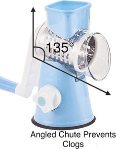 Round Mandoline Slicer Nuts Grinder Rotary Cheese Grater With 3 Stainless Steel Drum Blades - Product Image 3