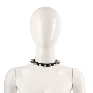Mainan seks pengekang kulit asli Spiked merah hitam biru untuk wanita dan pria Set Kerah BDSM Juguetes seksual - Product Image 1