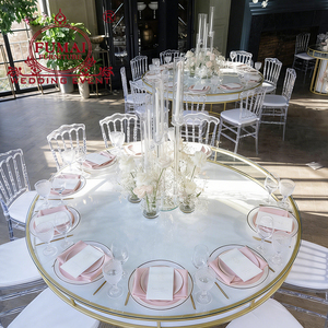 Suministros para Fiestas y Eventos, Mesa Redonda de Acero Inoxidable para Bodas, Mesa de Recepción para Novios - Product Image 6