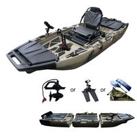 Kayak modulaire 2026 à pédales, 10 pieds, 3 pièces, 1 personne, écologique, pour la pêche, avec système de propulsion par pagaie, en plastique HDPE, bateau pour pêcheurs