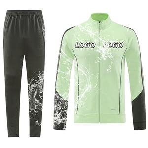 Setelan Latihan Sepak Bola Gaya Klub Unisex 100% Poliester Anti-Bakteri Cepat Kering Lengan Panjang Cetak Transfer Panas Olahraga Kustom - Product Image 1