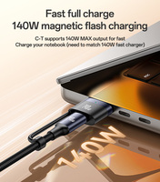 Yesido 2 mètres 240W charge rapide type-c à type-c/T 140W charge magnétique pour câble de données d'ordinateur portable IP CA197