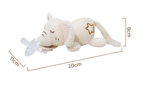 Organic Cotton Cute Animal Soft Smoother Baby Pacifier Toy Baby Pacifier Anti Drop Chain <b>Doll</b> with Detachable Pacifier Clip - Product Image 5