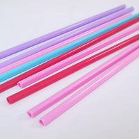 Pailles à boire rondes en plastique rigide PP pour la Saint-Valentin, accessoires de bar écologiques réutilisables