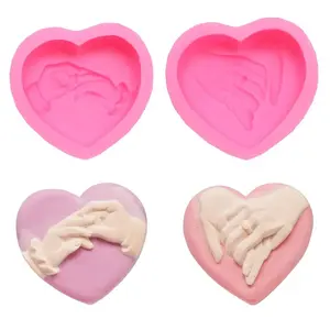 3D รูปหัวใจซิลิโคนซิลิโคน DIY บาร์รักเทียนสบู่เรซิ่นช็อคโกแลตเค้กแม่พิมพ์แม่พิมพ์ของขวัญวันวาเลนไทน์สําหรับทําสบู่