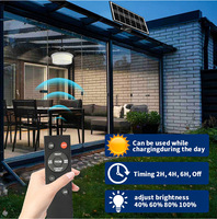 Plafonnier solaire LED IP65 ABS 6000K avec télécommande, batterie, petit angle de faisceau 360°, lampe de jardin extérieure