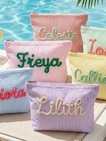 Bolsa de maquillaje tipo sobre personalizada estilo Instagram, estuche de aseo con nombre personalizado, regalo para dama de honor, organizador de viaje, 9 opciones de color