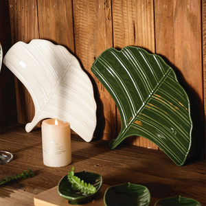 Service de table <span class=keywords><strong>en</strong></span> céramique de style nordique avec motif floral et feuillage, vaisselle <span class=keywords><strong>pour</strong></span> la maison, ensembles de vaisselle - Product Image 6