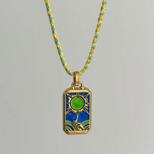 Hongtong B1-312 Edelstahl <span class=keywords><strong>Tarot</strong></span> Emaille Vintage zarten heißen Verkauf Modeschmuck Großhandel Anhänger Halsketten - Product Image 5