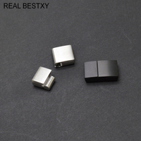 Graver le Logo 10*3mm trou fermoirs en acier inoxydable pour cordon en cuir Bracelet connecteur extrémité pour la fabrication de bijoux fermoir