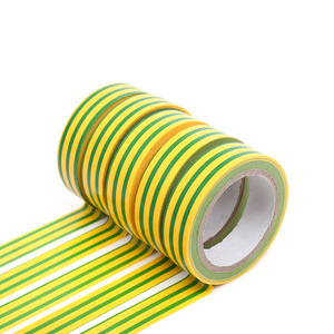 10 cuộn gói màu vàng và màu xanh lá cây sọc PVC cách điện dây băng cho gói dây cách nhiệt màu sắc phân biệt mặt đất - Product Image 5