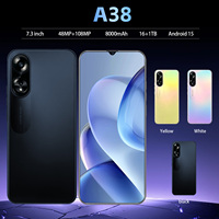 Smartphone Android 5G A38 Version Globale Dernière Génération 16 Go + 1 To Écran 7,3 Pouces Grande Autonomie Batterie 108 MP Double SIM Déverrouillage par Empreinte Digitale et Reconnaissance Faciale