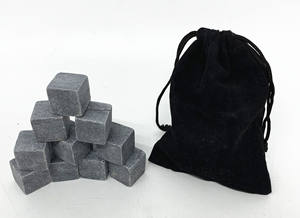Vente en gros, 9 pièces, accessoires de Bar, refroidissement, glaçons, <span class=keywords><strong>granit</strong></span> naturel, pierres à <span class=keywords><strong>whisky</strong></span>, ensemble cadeau avec velours - Product Image 5
