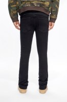 Jean pour homme Y2K en denim noir de jais, coupe évasée, 5 poches, style streetwear, personnalisable, OEM/ODM, haute qualité 2026