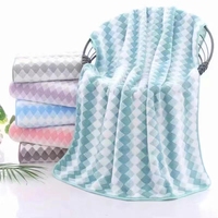 Vente en gros d'usine Ensemble de draps de bain en microfibre à séchage rapide en molleton de corail Technique tissée Serviettes de cheveux pour hôtel SPA Ensemble de serviettes de bain