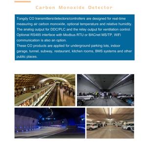 Monitor della qualità dell'aria in tempo reale per monossido di carbonio con rilevamento della temperatura e dell'umidità opzionale - Product Image 4