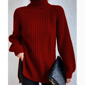 Maglione Pullover Casual da <span class=keywords><strong>Donna</strong></span> Personalizzato a Collo Alto e Maniche Lunghe, Abbigliamento Invernale <span class=keywords><strong>in</strong></span> 100% Acrilico, Stile Preppy per Donne Adulte - Product Image 5